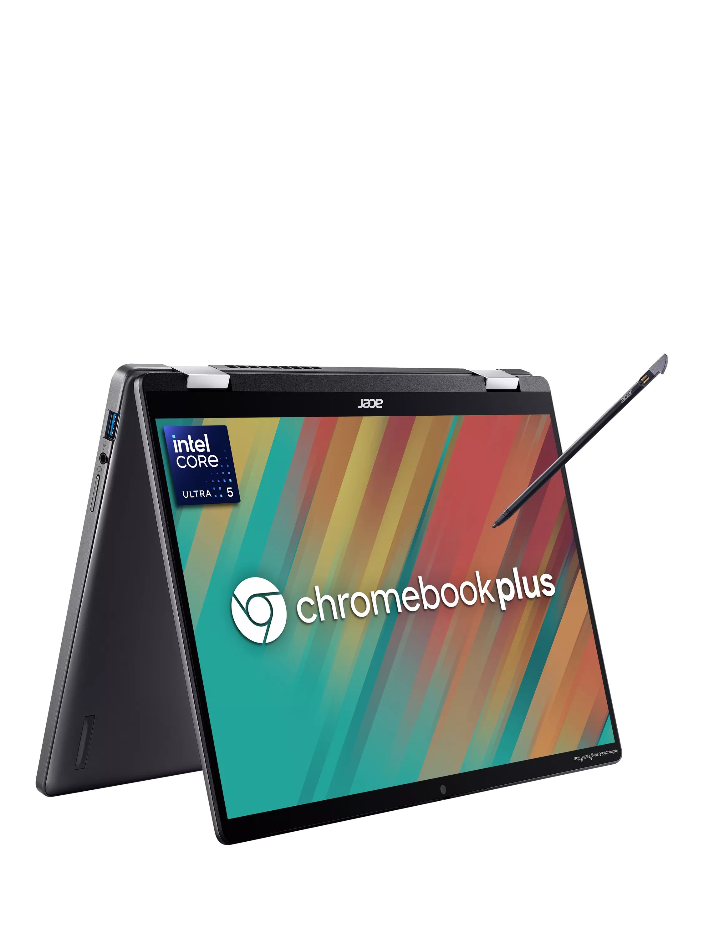 Acer Chromebook Plus Spin 714 laptop, Iron finish (British brand)