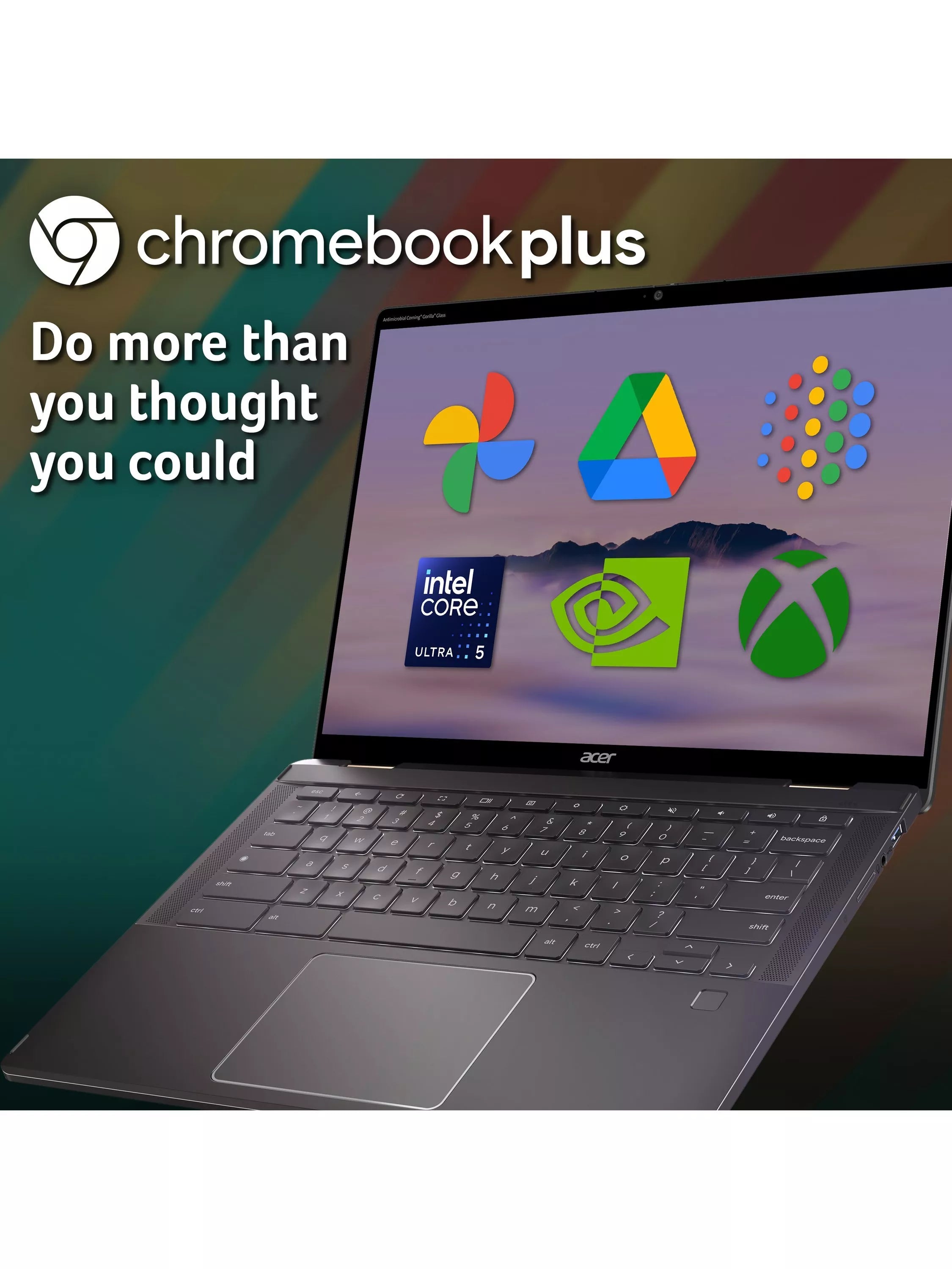 Acer Chromebook Plus Spin 714 laptop, Iron finish (British brand)