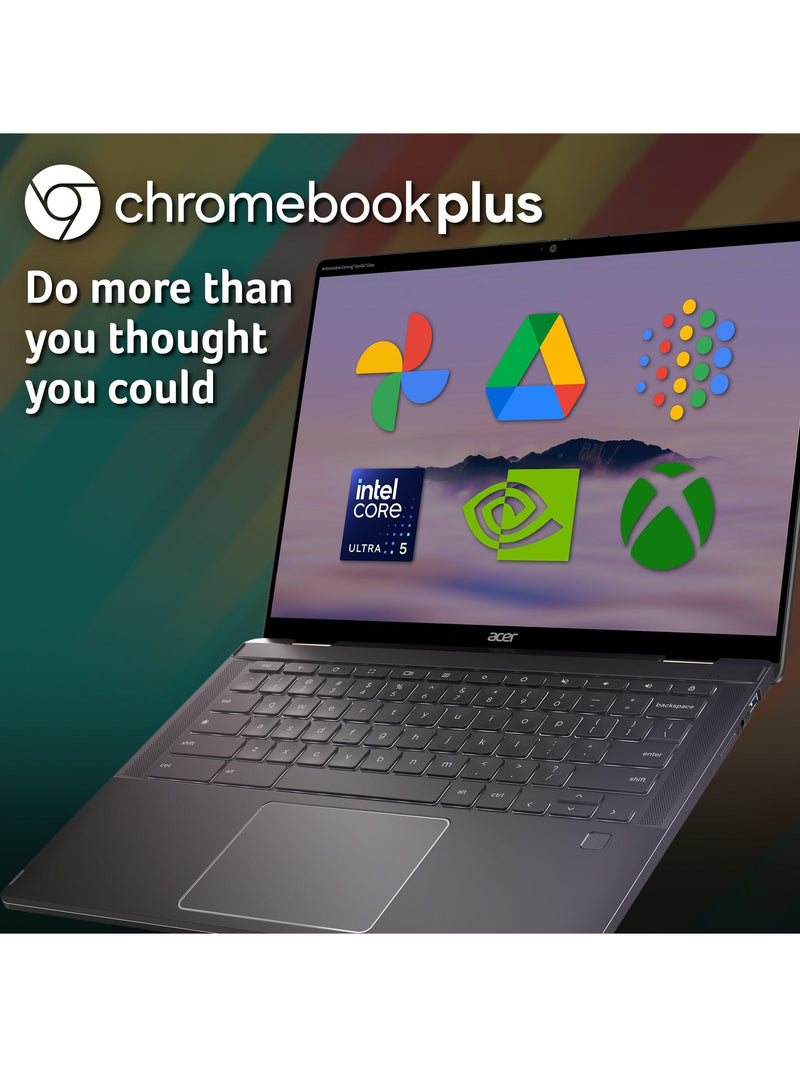 Acer Chromebook Plus Spin 714 laptop, Iron finish (British brand)