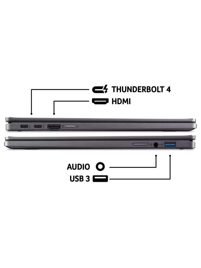 Acer Chromebook Plus Spin 714 laptop, Iron finish (British brand)