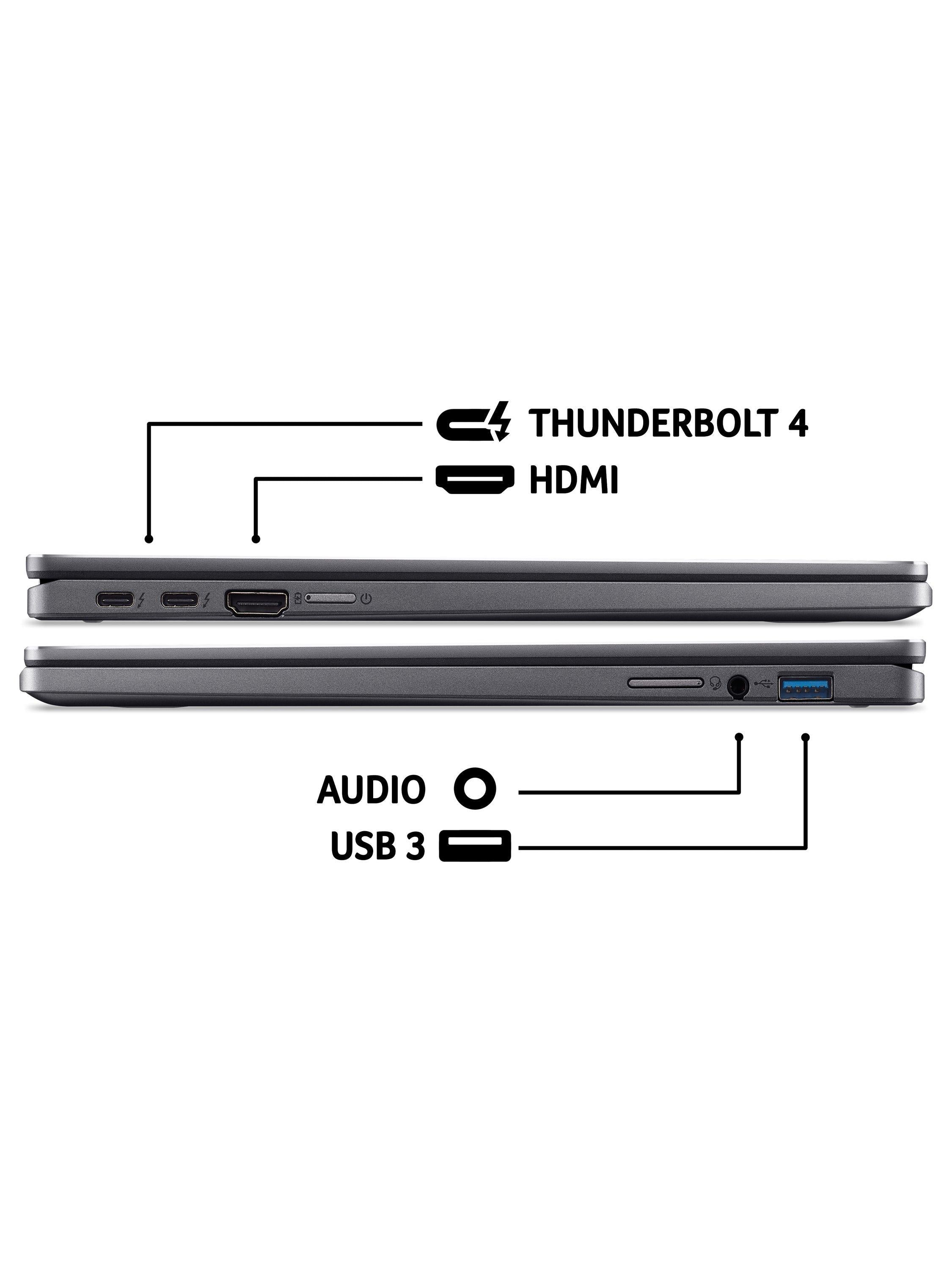 Acer Chromebook Plus Spin 714 laptop, Iron finish (British brand)