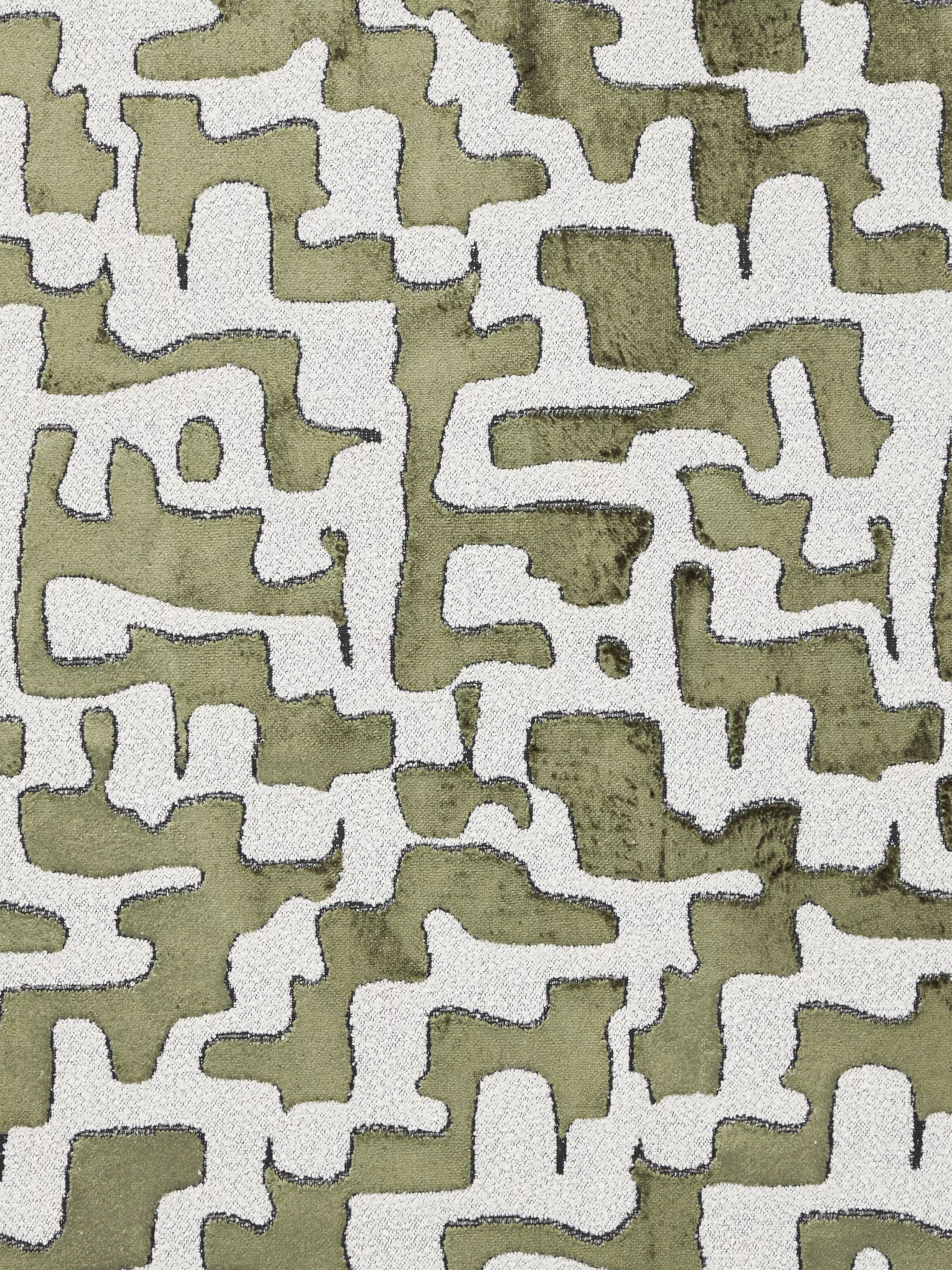 John Lewis Serena abstract velvet fabric in green (British brand)