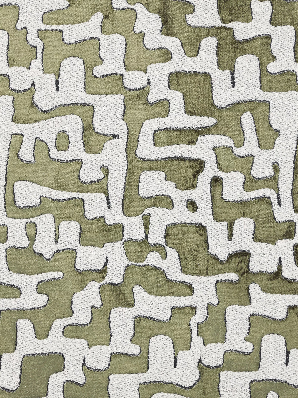 John Lewis Serena abstract velvet fabric in green (British brand)