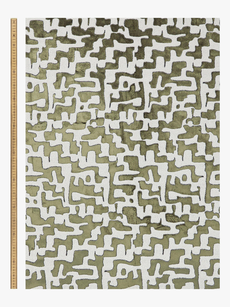 John Lewis Serena abstract velvet fabric in green (British brand)