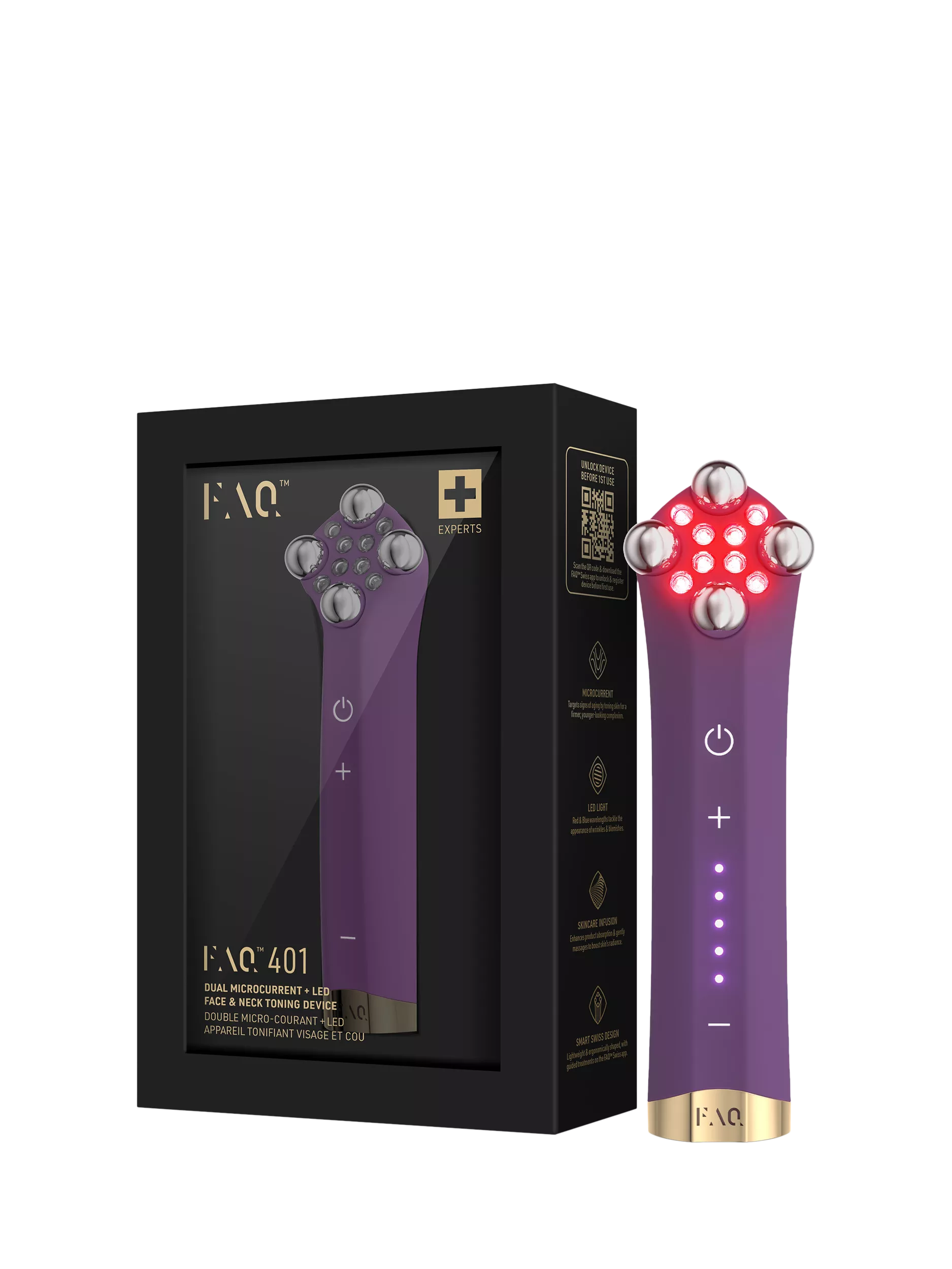 FOREO microcurrent LED face toning device FAQ 401 - British product