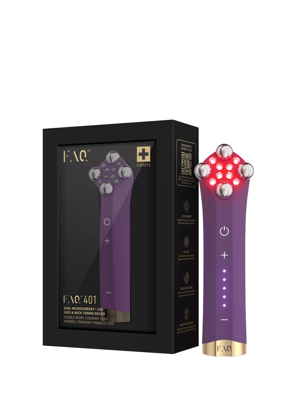 FOREO microcurrent LED face toning device FAQ 401 - British product