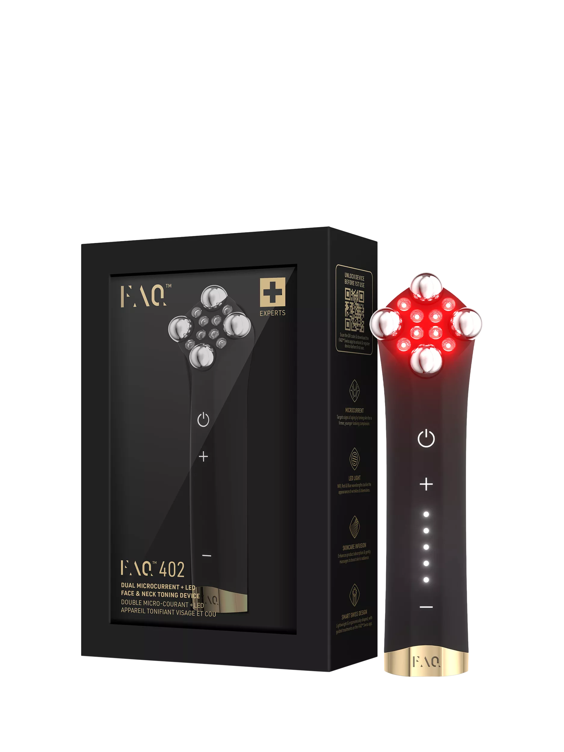 FOREO FAQ 402 dual microcurrent LED face and neck toning device (British brand)