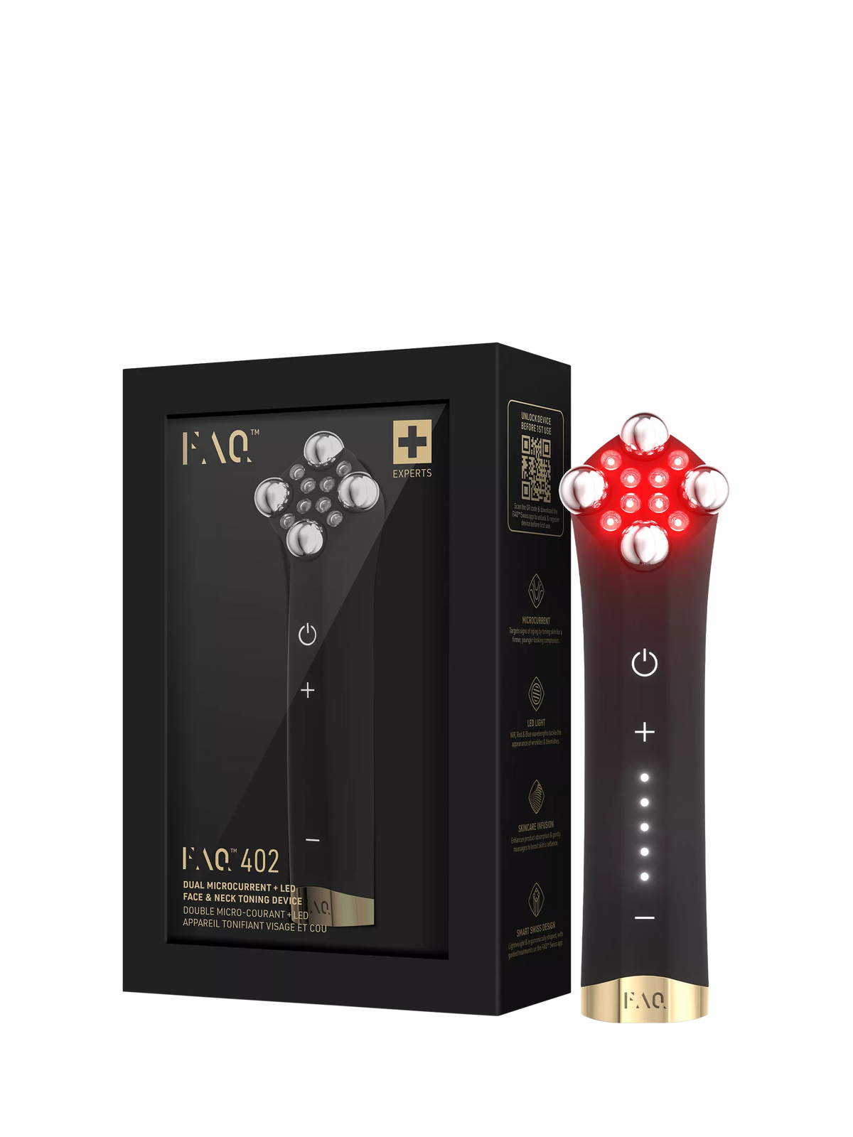 FOREO FAQ 402 dual microcurrent LED face and neck toning device (British brand)