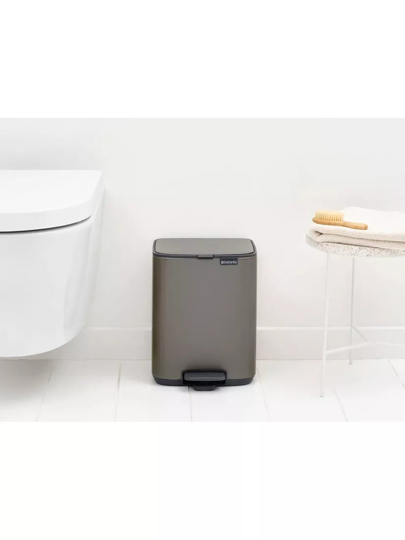 Brabantia Bo bathroom pedal bin Platinum 7L, UK version