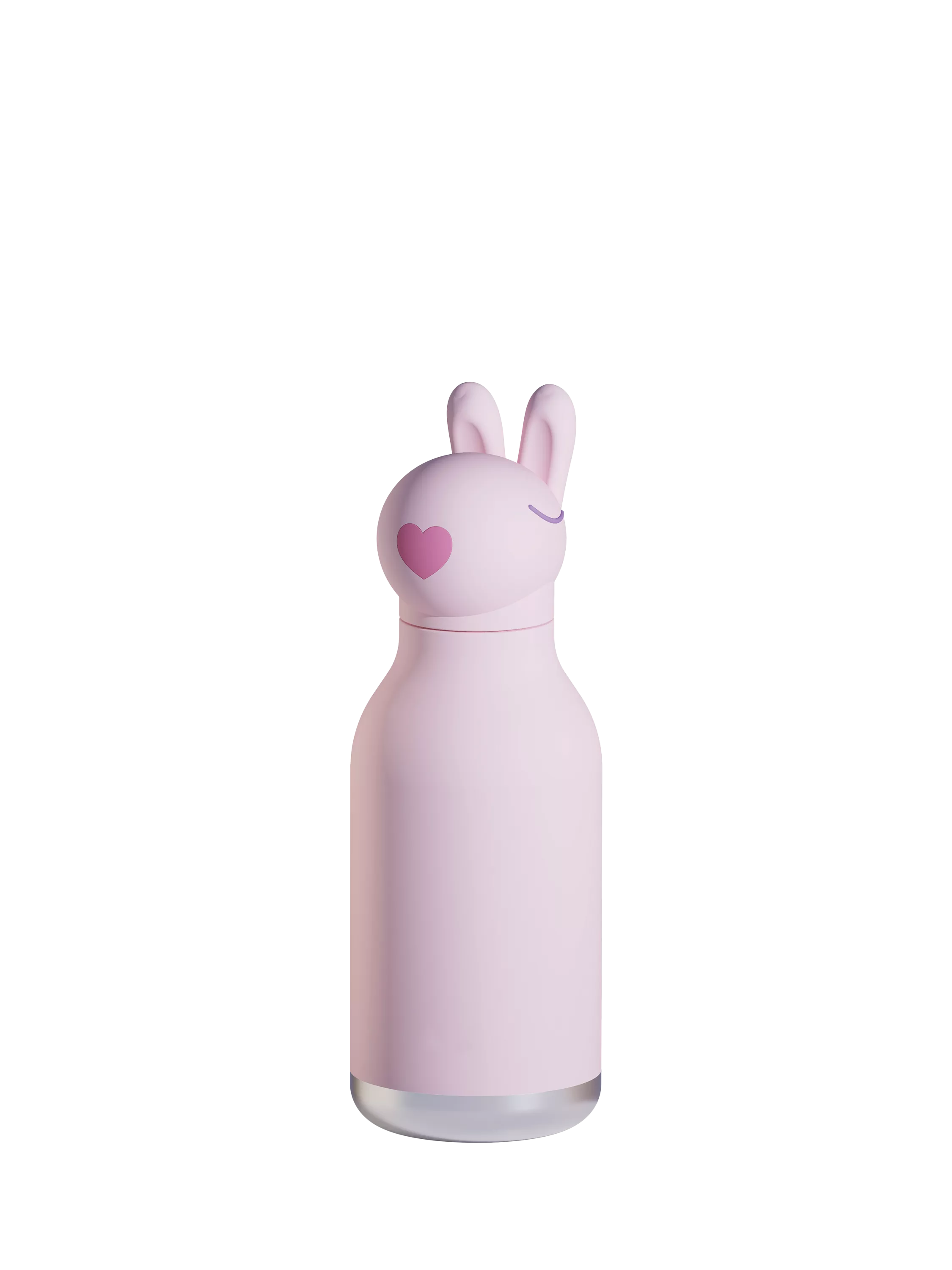 Asobu pink water bottle with bunny head 16oz, imported from the UK