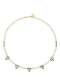 Ottoman Hands Amelie beaded pearl necklace gold - British product