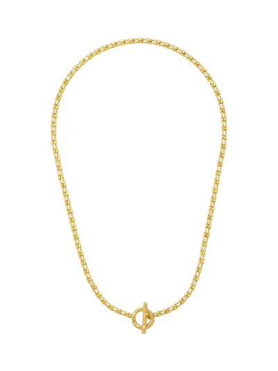 John Lewis Ottoman Hands Thea Snake Chain T-Bar Necklace Gold 44 cm- Buy online at McGrocer
