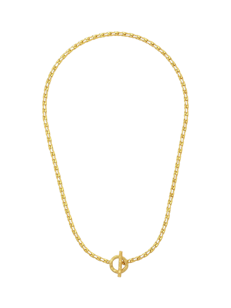 Ottoman Hands Thea snake chain necklace in gold, imported from the UK