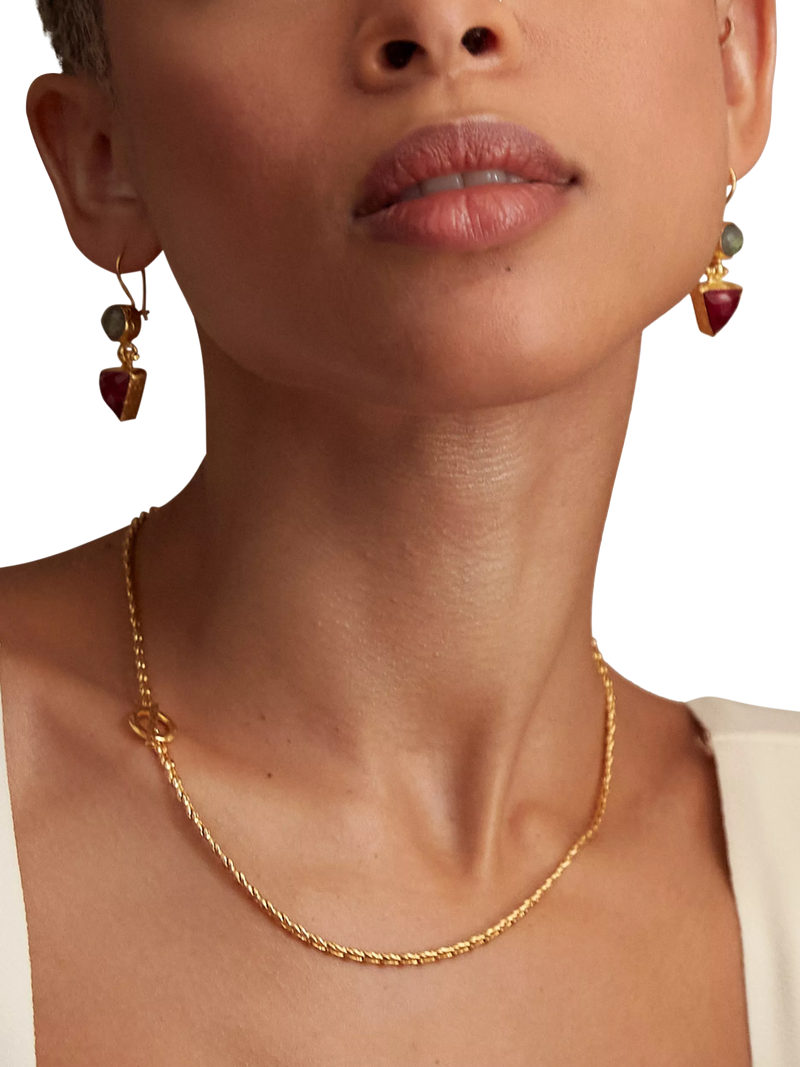 Ottoman Hands Thea snake chain necklace in gold, imported from the UK
