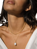 Ottoman Hands Thea snake chain necklace in gold, imported from the UK