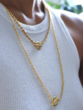 Ottoman Hands Thea snake chain necklace in gold, imported from the UK