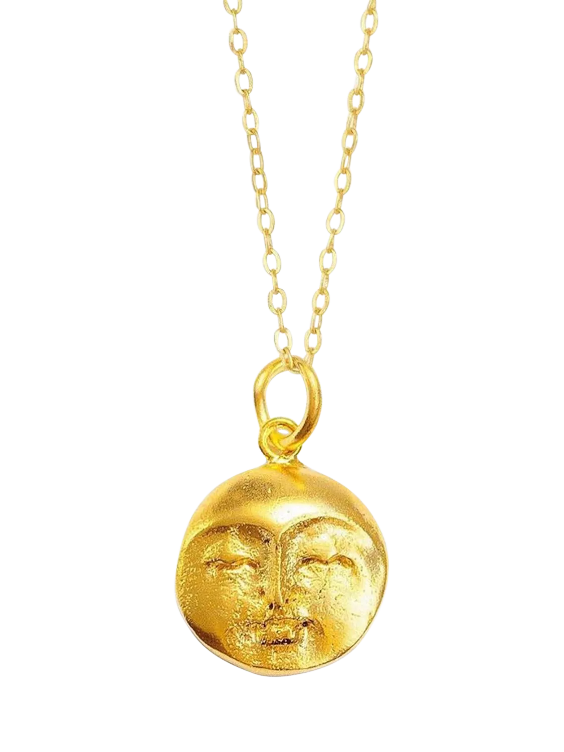 Ottoman Hands moon face pendant gold 21ct plated brass - British product