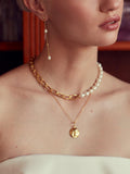 Ottoman Hands moon face pendant gold 21ct plated brass - British product