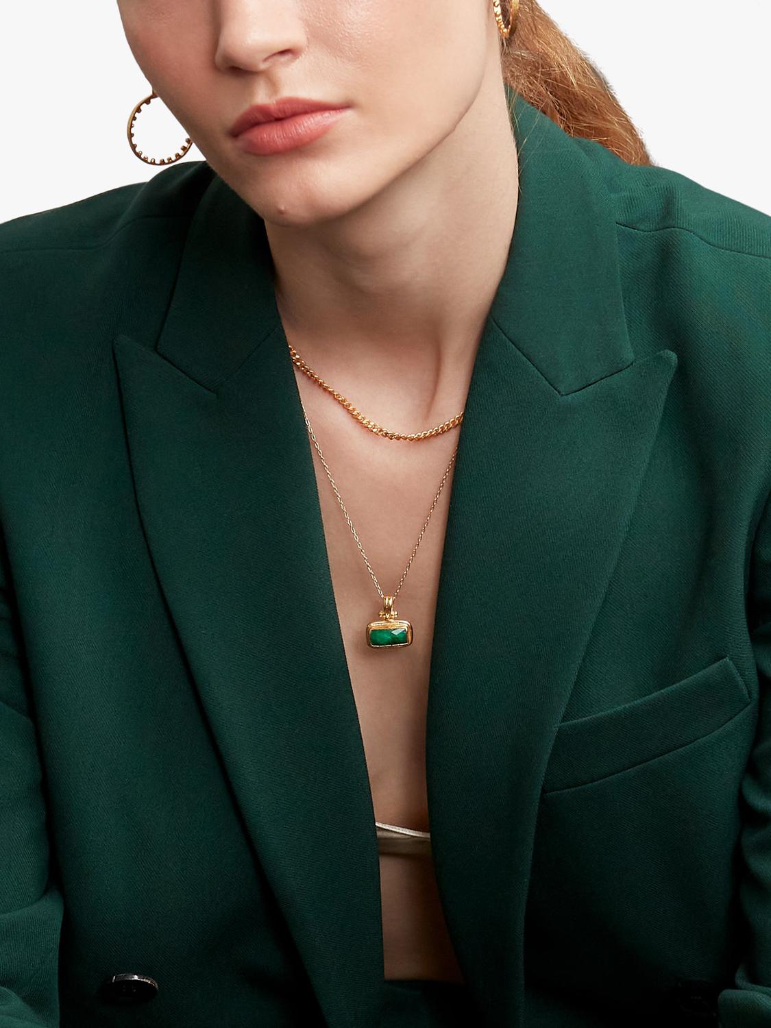 Ottoman Hands Noa Emerald pendant necklace 50cm (British brand)
