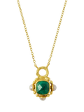 Ottoman Hands Esther emerald pendant necklace gold, UK version