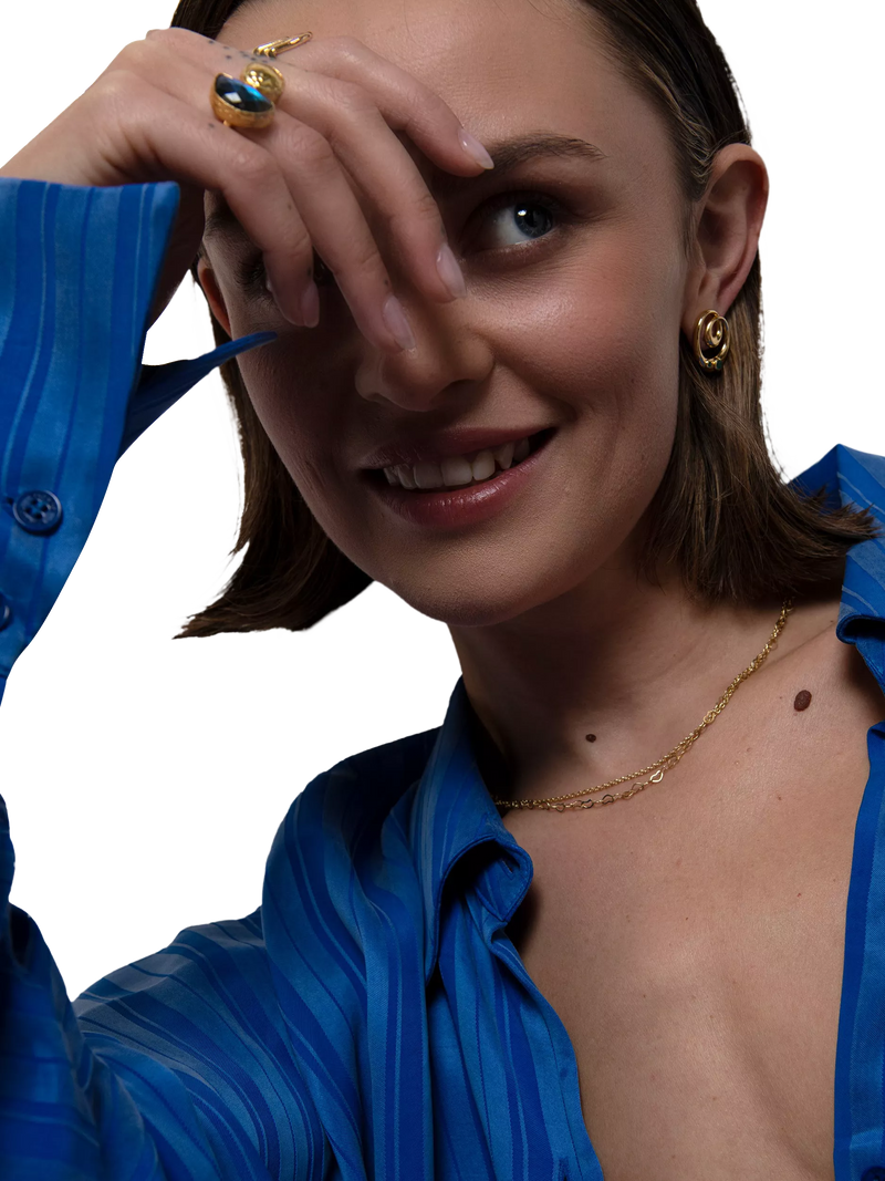 Ottoman Hands 18ct gold heart chain necklace - British product
