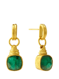 Ottoman Hands emerald drop earrings gold plated, UK version