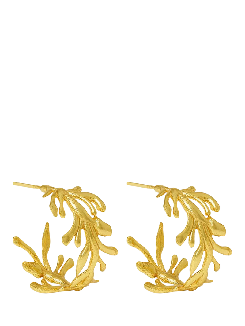 Ottoman Hands coral hoop earrings gold - British product