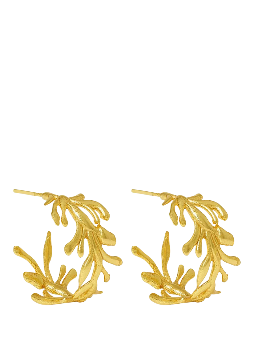 Ottoman Hands coral hoop earrings gold - British product