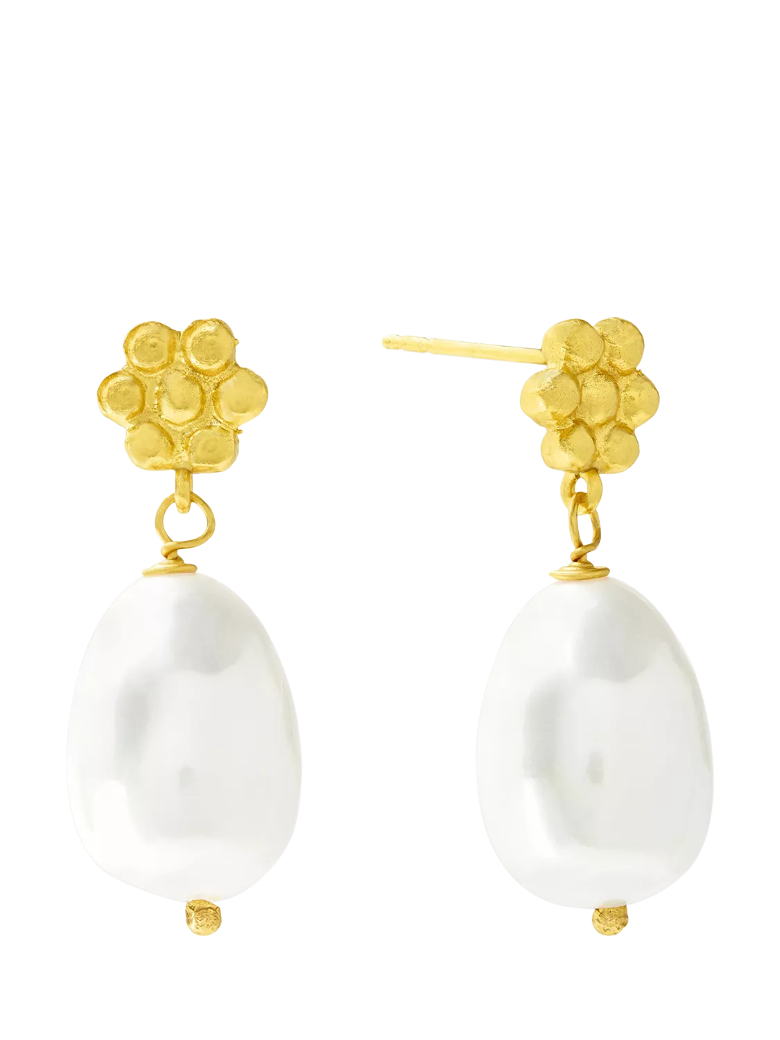 Ottoman Hands Mavis floral beaded pearl earrings (British brand)
