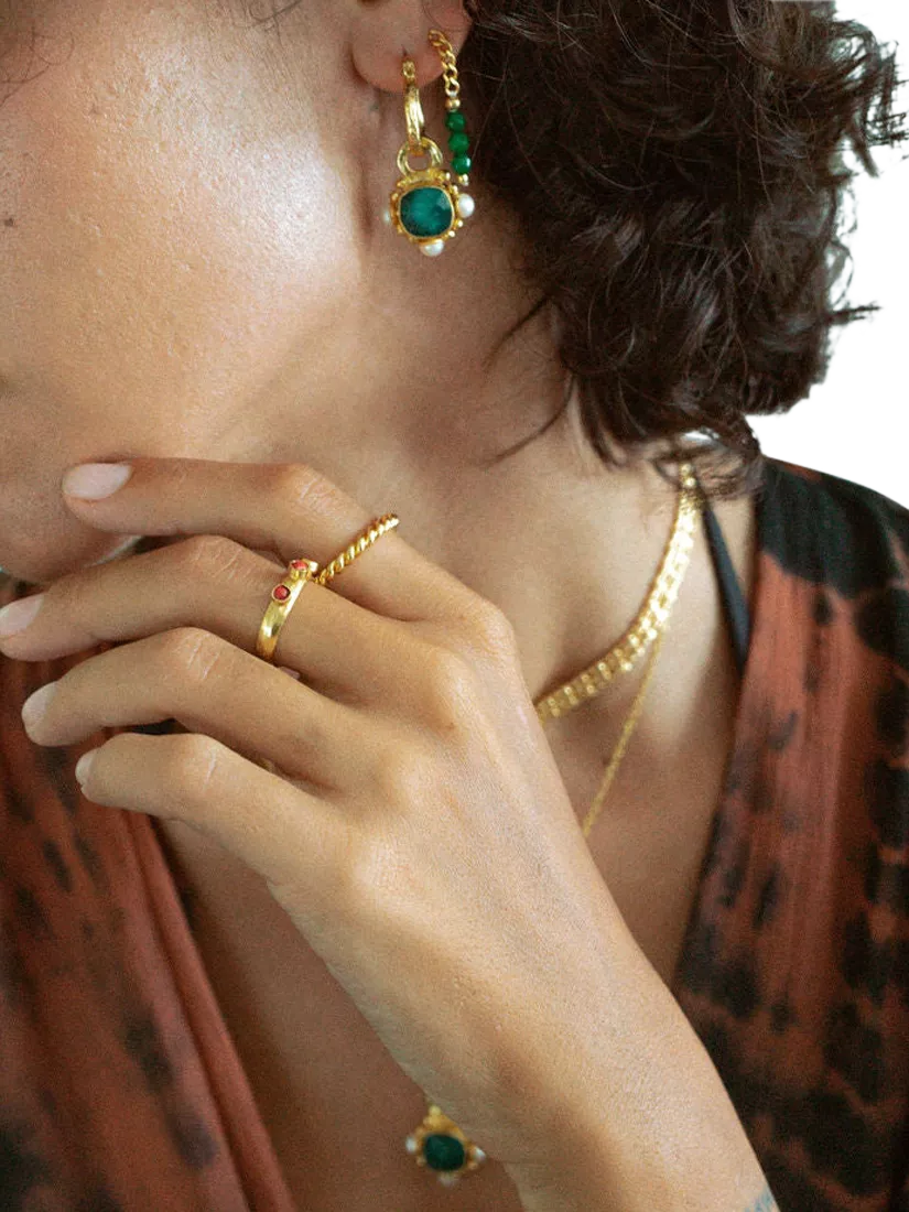 Ottoman Hands gold hoop earrings - British product