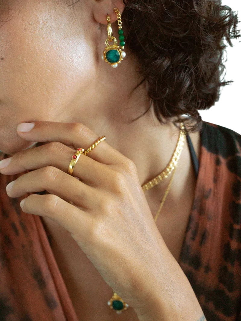 Ottoman Hands gold hoop earrings - British product