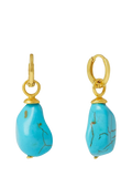 Ottoman Hands gold plated Ava turquoise huggie earrings, imported from the UK