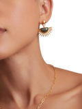 Ottoman Hands gold drop earrings with labradorite - British product