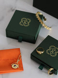 Ottoman Hands emerald drop earrings gold plated 2.3 cm - British product