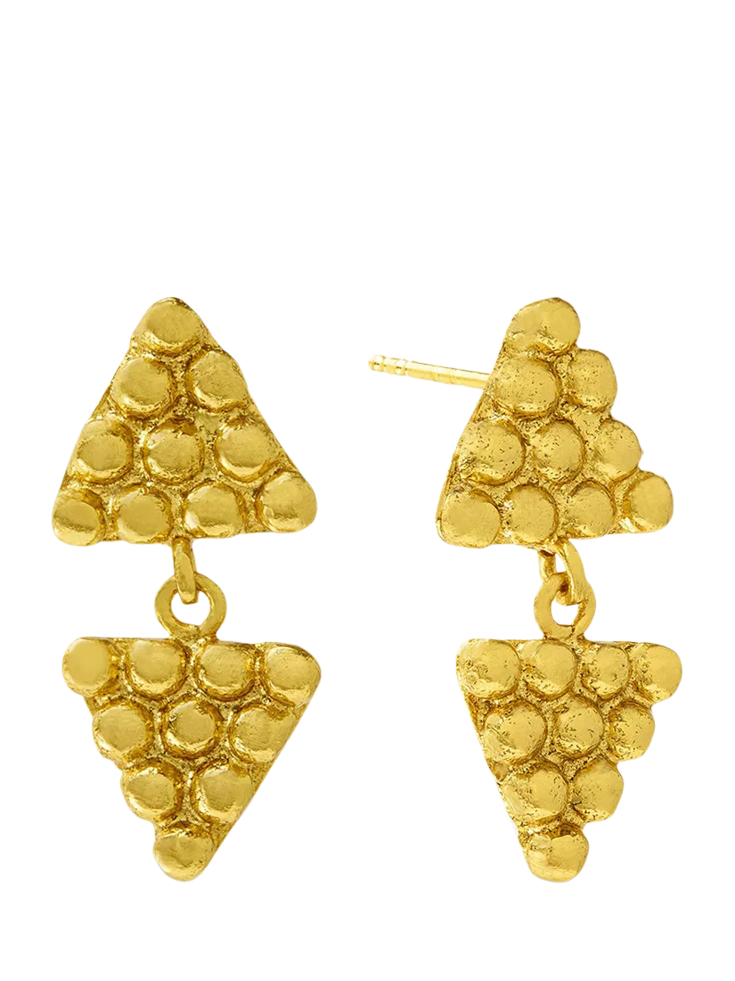 Ottoman Hands Azar beaded drop earrings in gold finish - British product