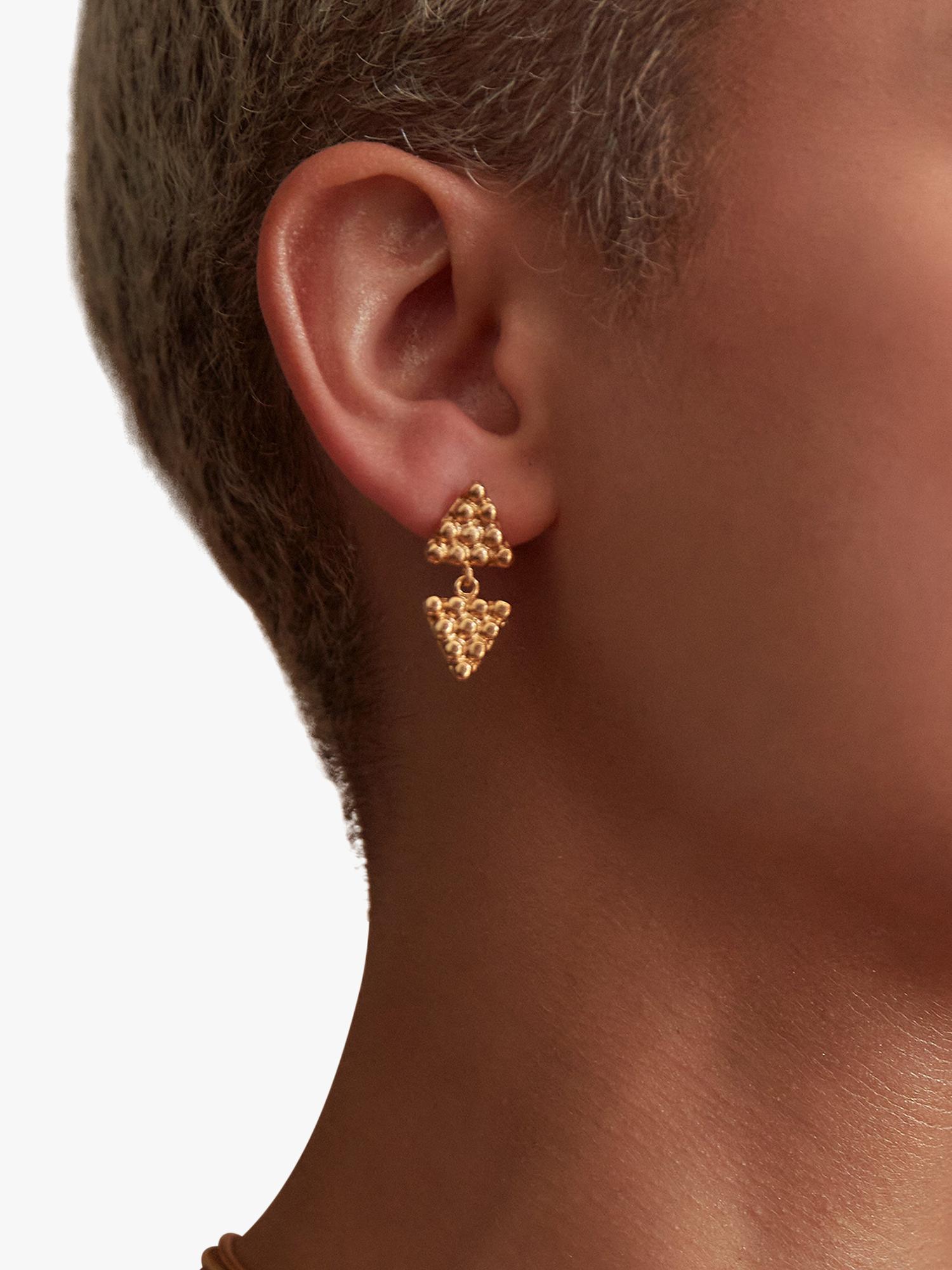 Ottoman Hands Azar beaded drop earrings in gold finish - British product