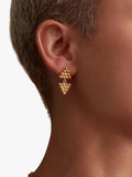 Ottoman Hands Azar beaded drop earrings in gold finish - British product