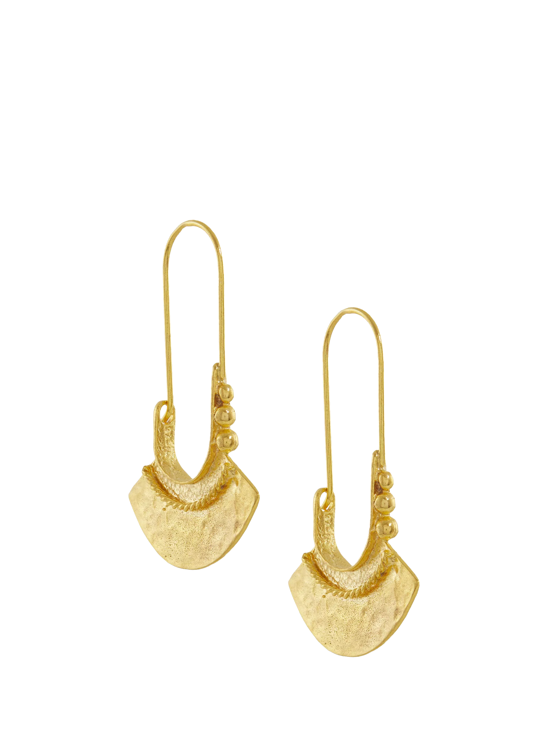 Ottoman Hands Selma gold drop earrings 21ct plated (British brand)