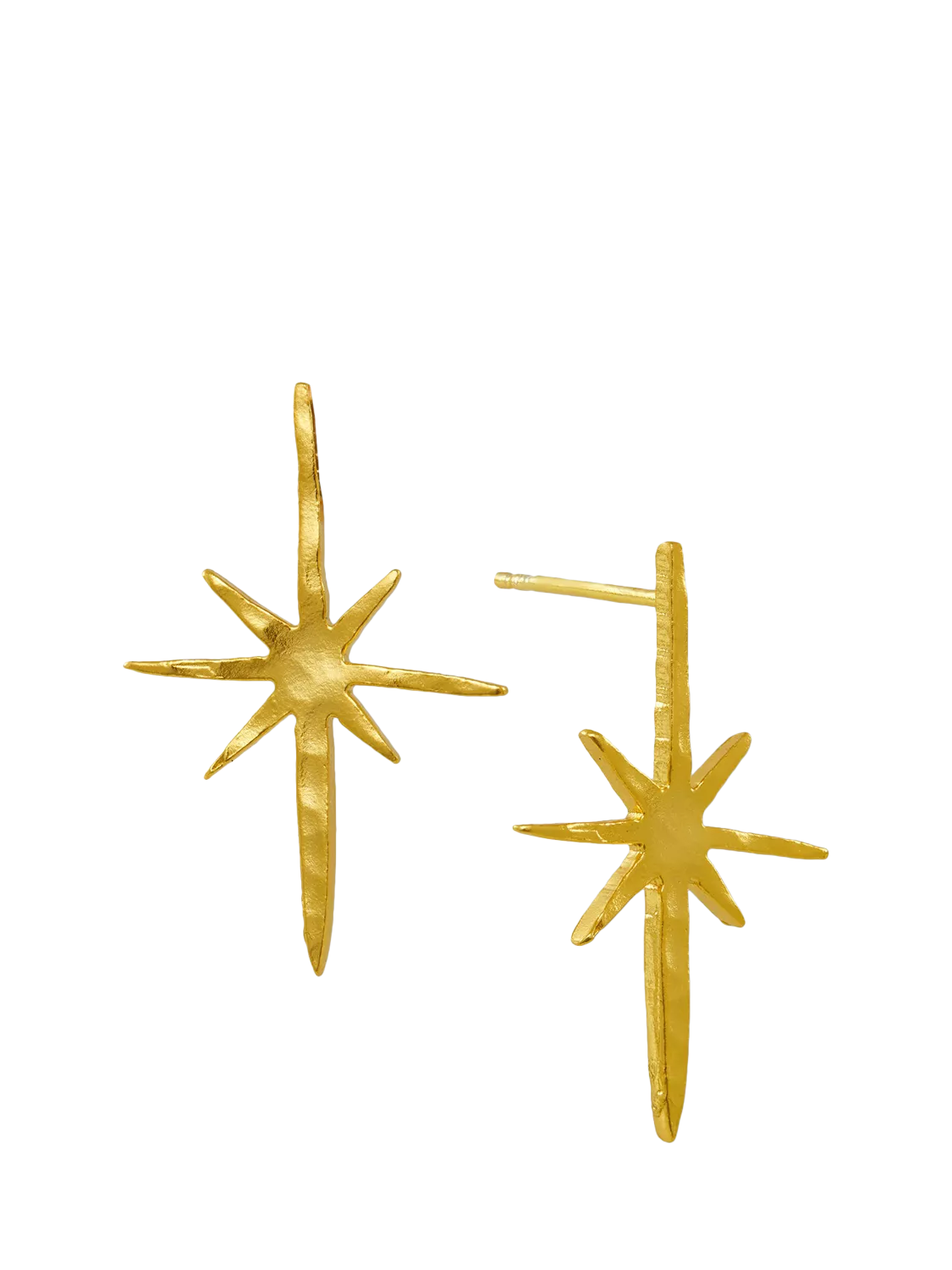 Ottoman Hands star stud earrings gold plated, imported from the UK