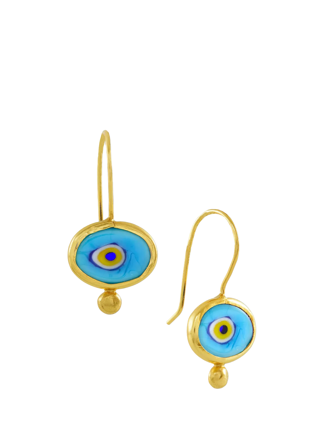 Ottoman Hands evil eye drop earrings gold-plated (British brand)