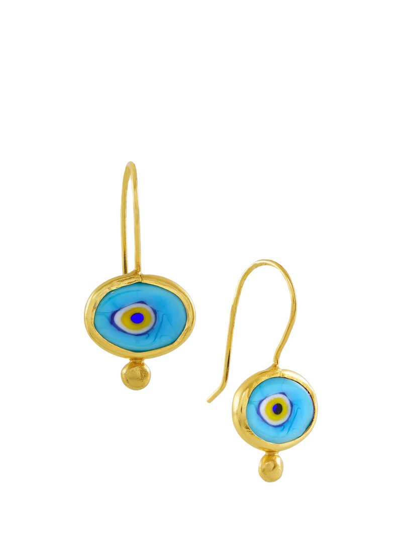 Ottoman Hands evil eye drop earrings gold-plated (British brand)