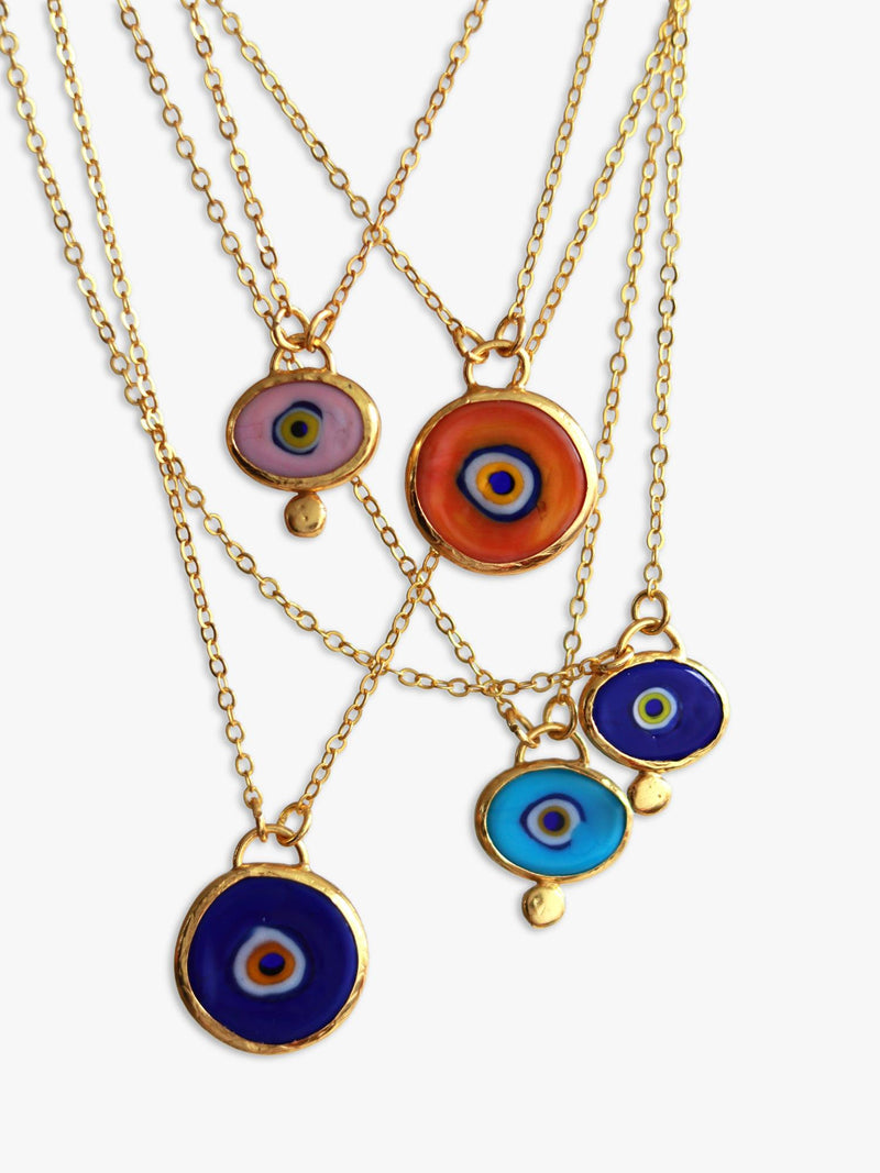 Ottoman Hands evil eye drop earrings gold-plated (British brand)