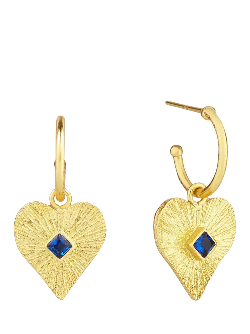Ottoman Hands heart hoop earrings gold 3.1cm - British product