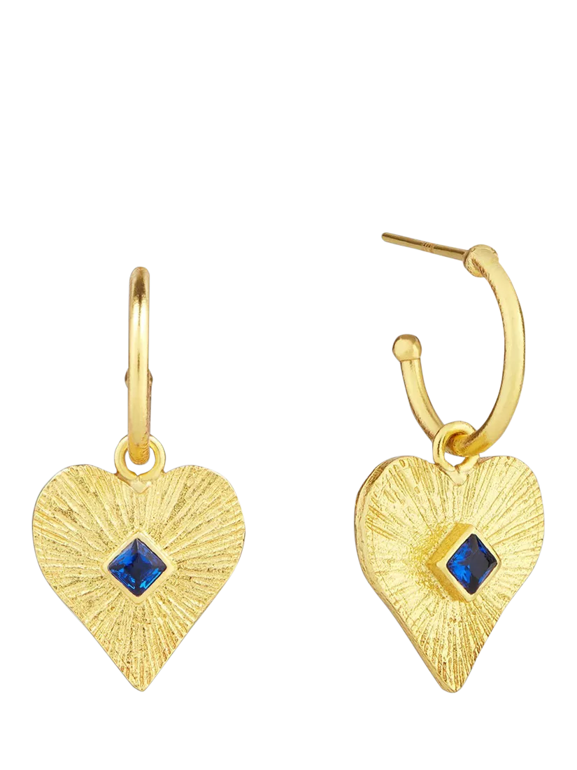 Ottoman Hands heart hoop earrings gold 3.1cm - British product