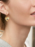 Ottoman Hands heart hoop earrings gold 3.1cm - British product