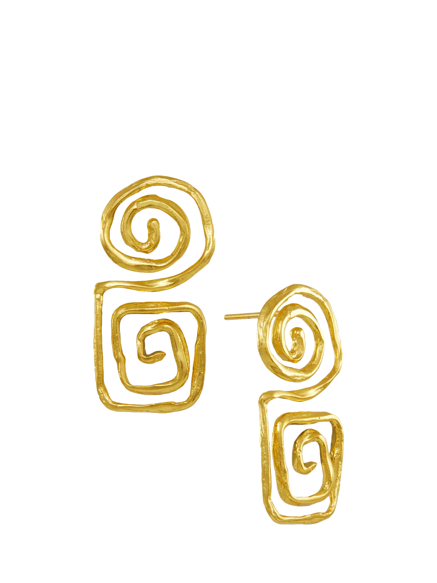 Ottoman Hands stud earrings gold drop 3cm, imported from the UK
