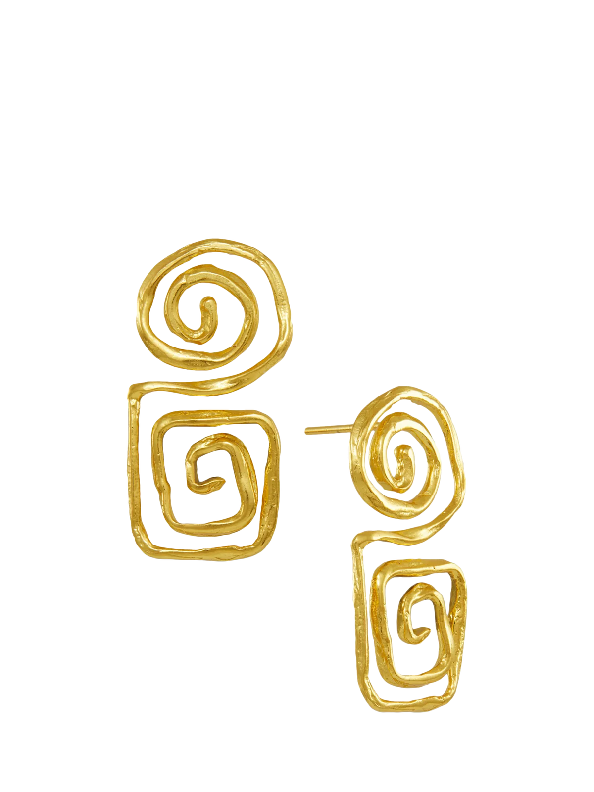 Ottoman Hands stud earrings gold drop 3cm, imported from the UK