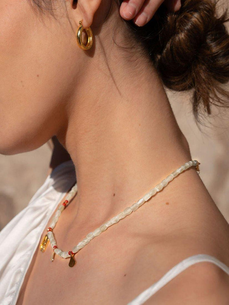 Ottoman Hands hoop earrings gold plated 2.5cm drop (British brand)