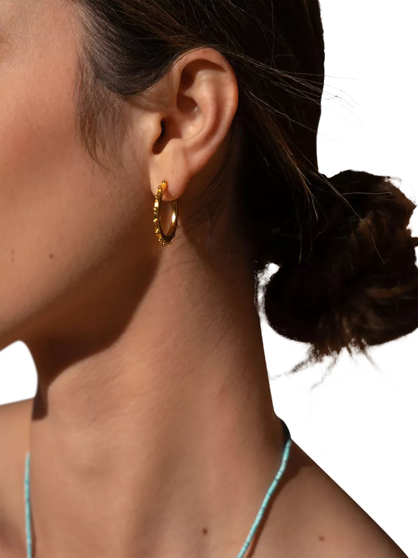 Ottoman Hands Aida gold plated hoop earrings (British brand)