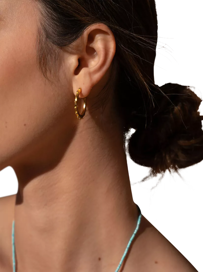 Ottoman Hands Aida gold plated hoop earrings (British brand)